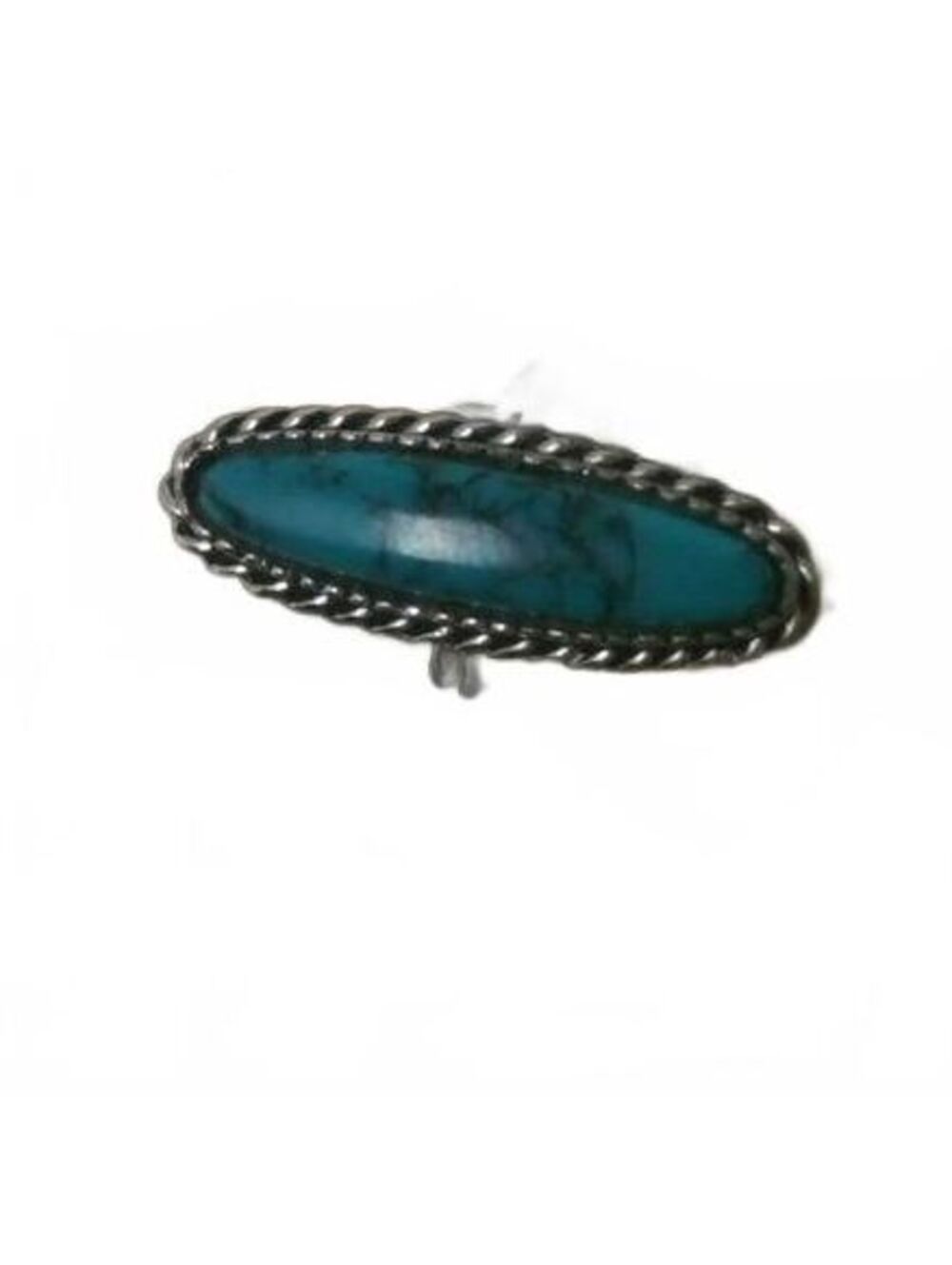 Vintage Southwestern Oval Turquoise Statement Ring, Teal Cabochon Statement Ring